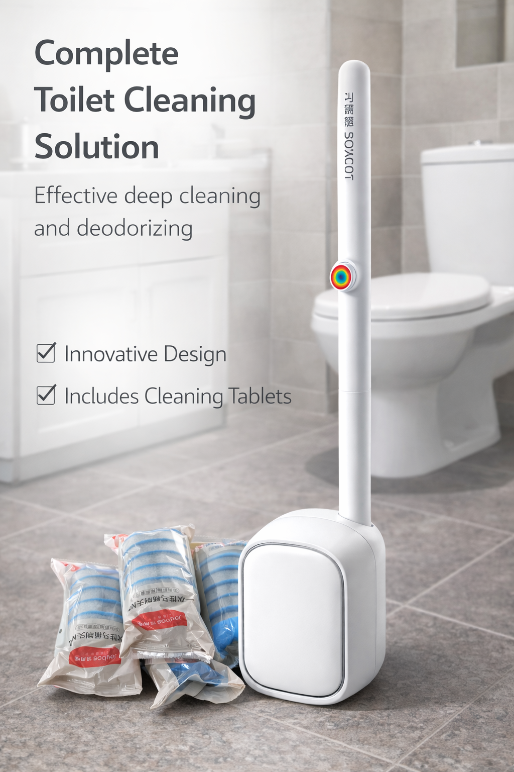 Disposable Wall-Mounted Toilet Brush – Hygienic Cleaning Made Easy